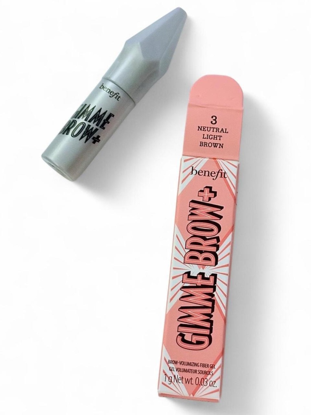 NIB- 0.03 oz. Benefit Gimme Brow+ Volumizing Fiber Gel - Neutral Light Brown (3)
